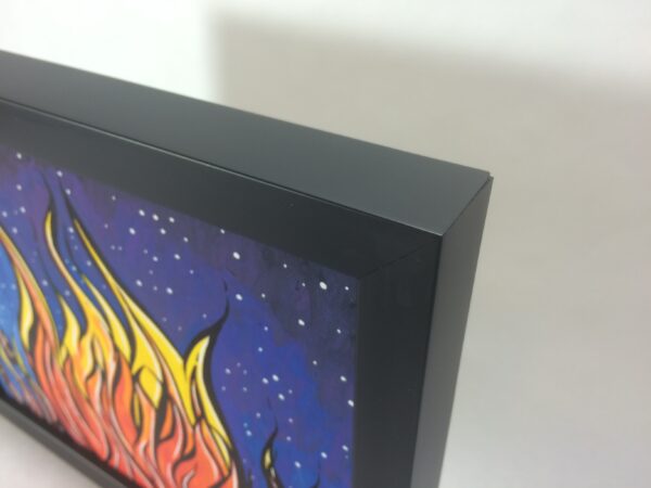Original Painting Framed Acrylic Canvas 8 x 10 with Black Wood Frame Flames in Space by Mark Bray - Image 4