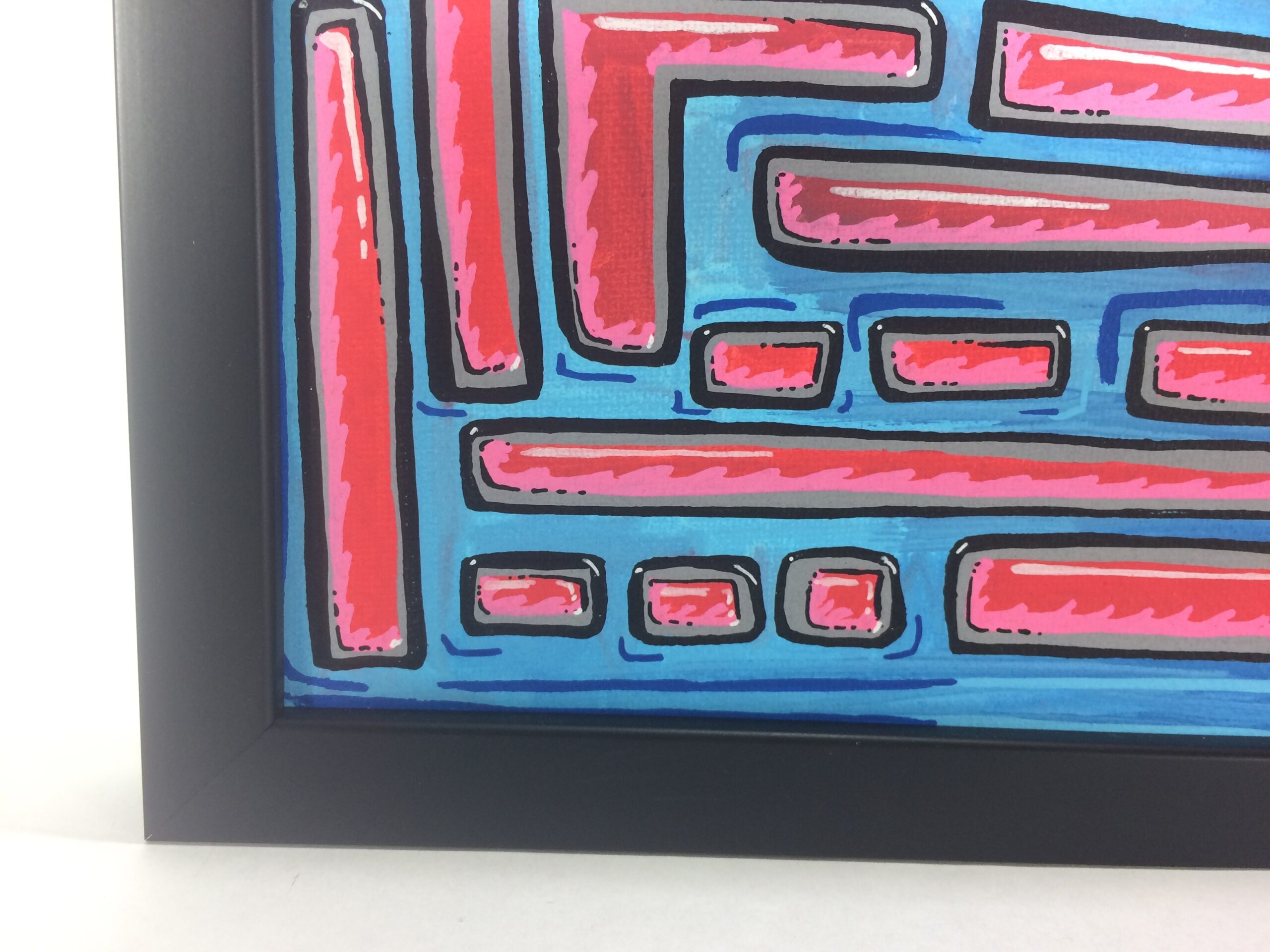 Maze Painting Original Art Framed Acrylic on Canvas 8 x 10 with Black Wood Frame Maze by Mark Bray - Image 3