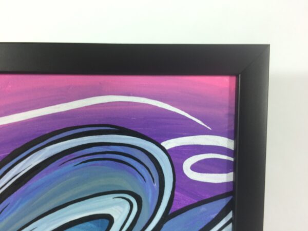 Wave Painting Original Art Framed Acrylic on Canvas 8 x 10 with Black Wood Frame by Mark Bray - Image 2