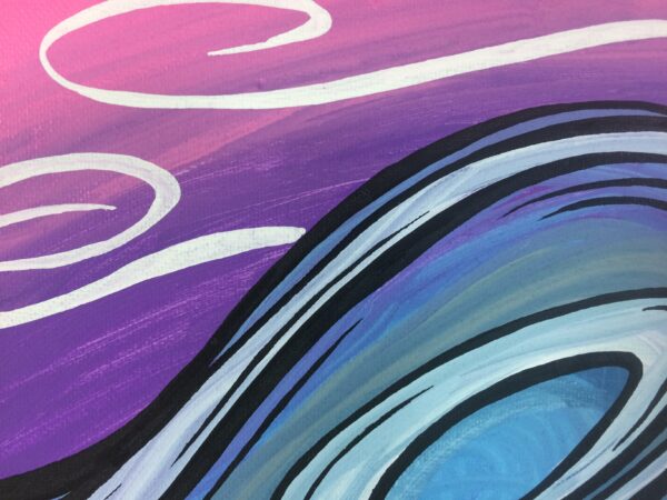 Wave Painting Original Art Framed Acrylic on Canvas 8 x 10 with Black Wood Frame by Mark Bray - Image 5