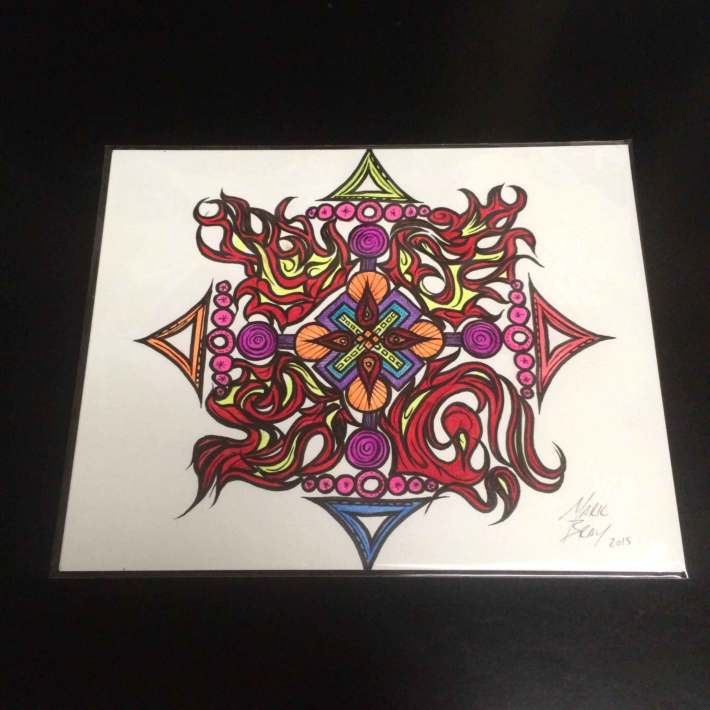 Flames and Lollipops Mandala by Mark Bray - 8x10 Marker on Paper - Image 2