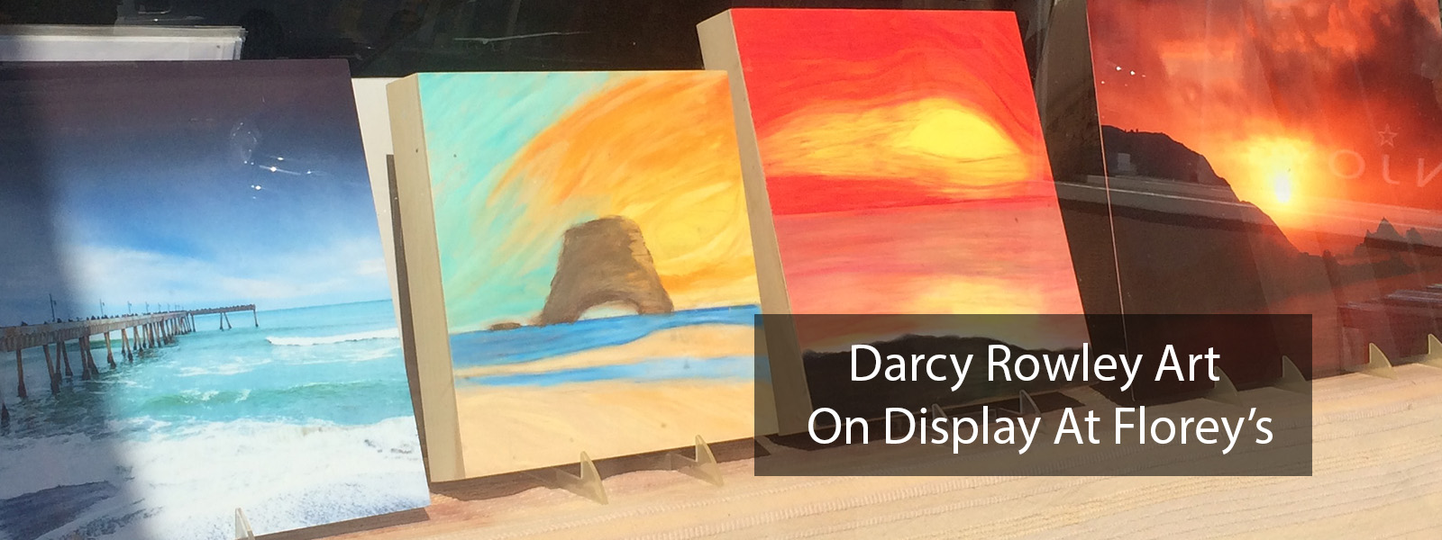Beautiful Sunsets In Florey’s Books Window Display By Darcy Rowley