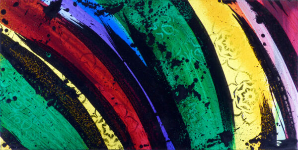 Celestial Mechanics by Mark Bray - Acrylic on Canvas - 30W x 15H - Currently on display at Aili Ice Designs