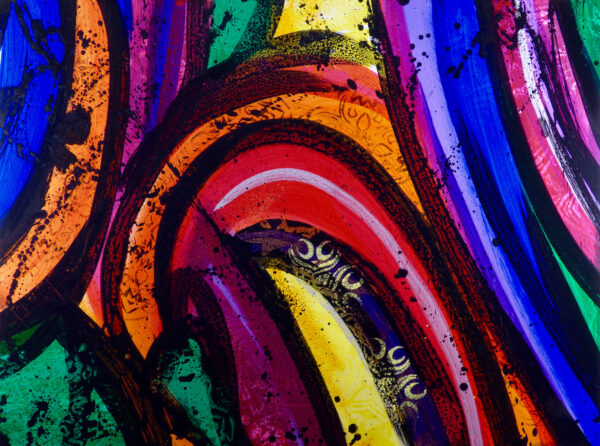 Interplanetary Transport Network by Mark Bray - Acrylic on Canvas - 40W x 30H - Currently on display at Aili Ice Designs