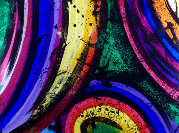 Orbital Resonances by Mark Bray - Acrylic on Canvas - 40W x 30H - Currently on display at Aili Ice Designs