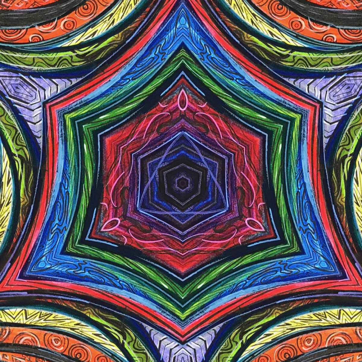 Painting Rainbows Kaleidoscope 1 by Mark Bray