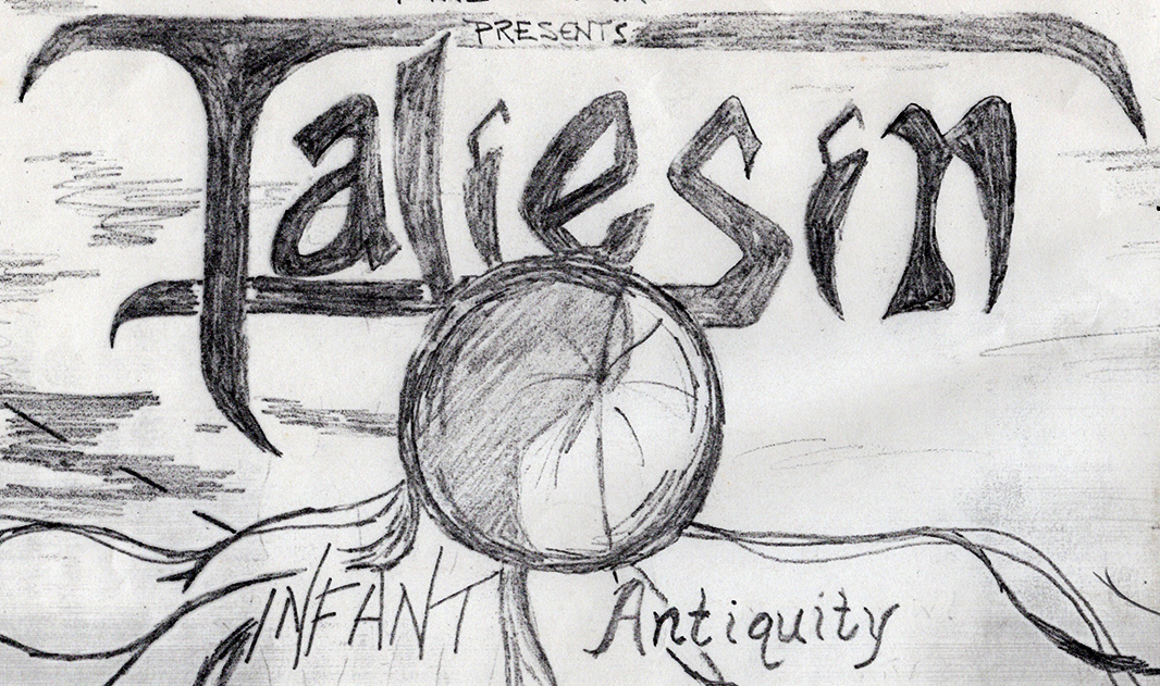 Taliesin logo from the classic band flyer archive from Crystaleyezed Fine Arts