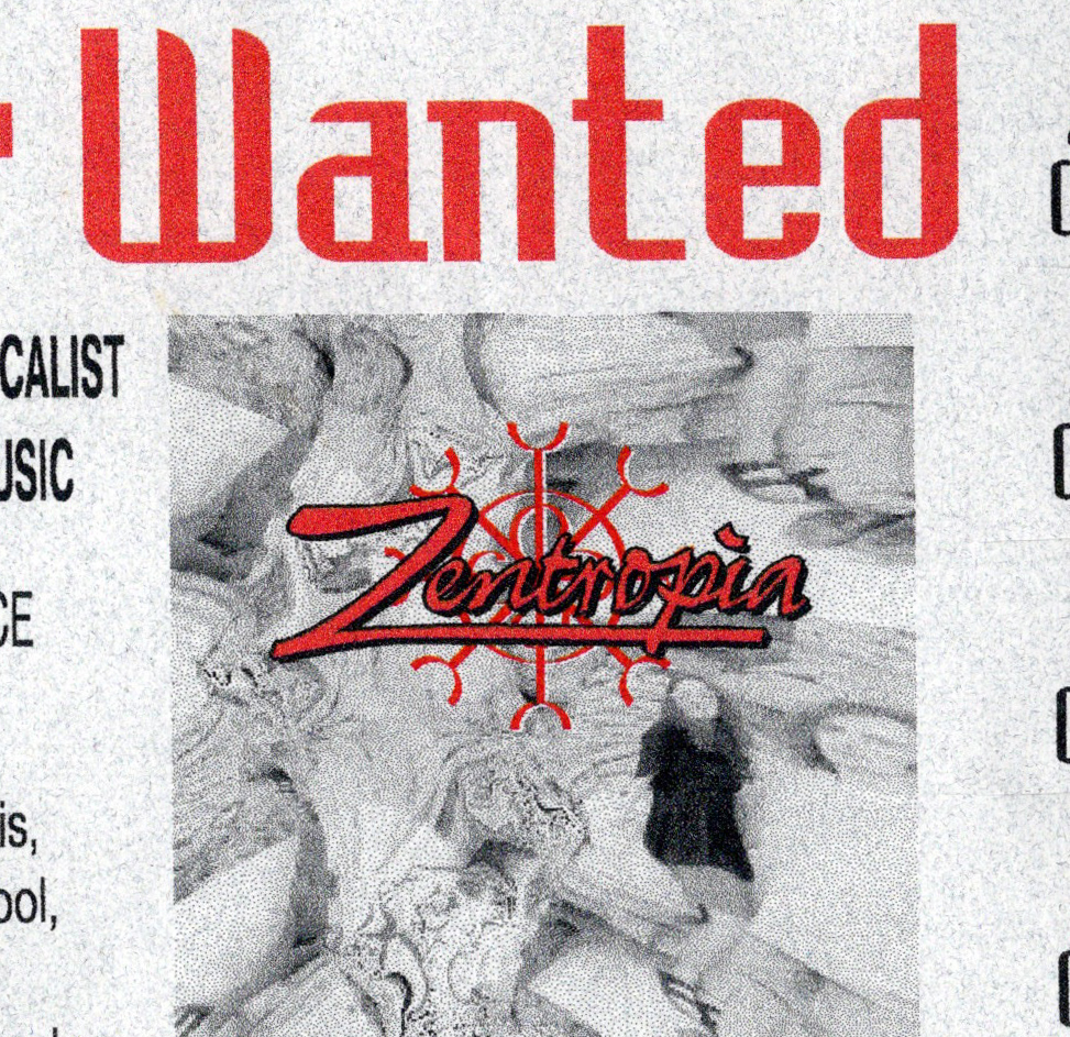 Drummer Wanted Flyer From 1995 For Zentropia #TBT