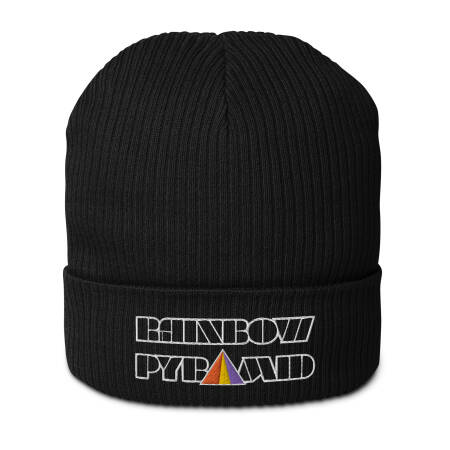 Rainbow Pyramid Logo Organic ribbed beanie