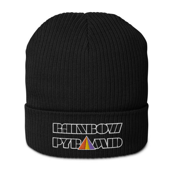 Rainbow Pyramid Logo Organic ribbed beanie - Image 2