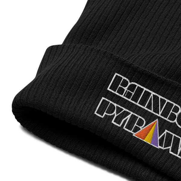 Rainbow Pyramid Logo Organic ribbed beanie - Image 3